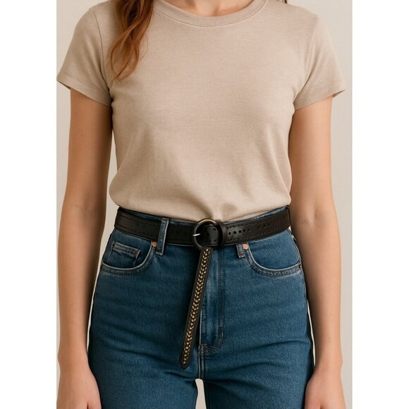 Amsterdam Heritage Accessories - Amsterdam Heritage Women's Slim Waist Belt, Adjustable Metal Buckle Belt